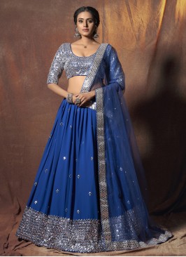 Blue Zari Sangeet Lehenga Choli