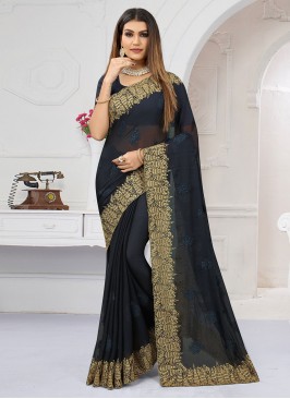 Blue Zari Trendy Saree