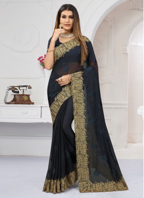 Blue Zari Trendy Saree