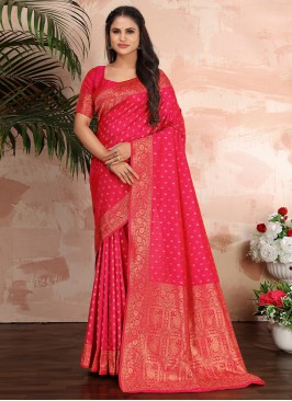 Border Banarasi Silk Contemporary Style Saree in O