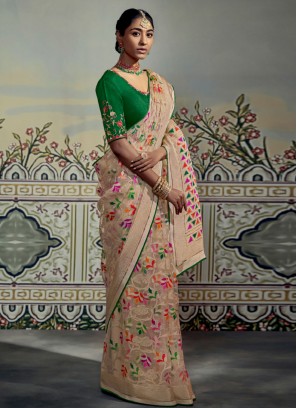 Brasso Classic Saree in Peach