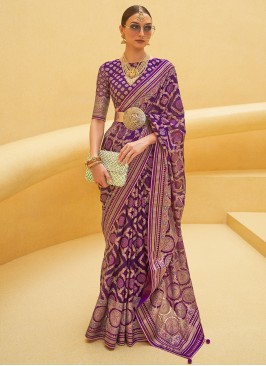 Brasso Purple Weaving Designer Saree