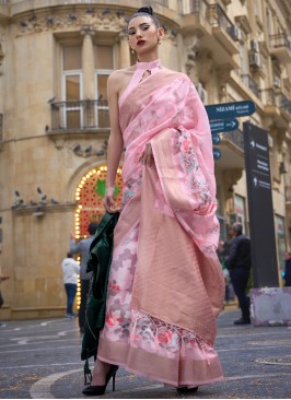 Brasso Trendy Saree in Pink