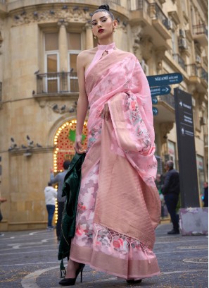 Brasso Trendy Saree in Pink