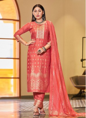 Breathtaking Foil Print Casual Straight Salwar Kameez
