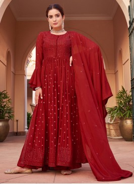 Breathtaking Maroon Anarkali Salwar Suit