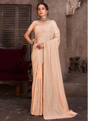 Breathtaking Organza Embroidered Contemporary Saree