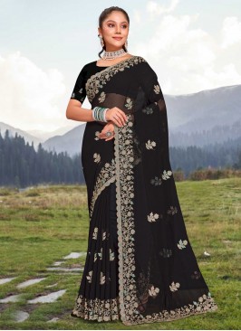 Brilliant Embroidered Wedding Saree