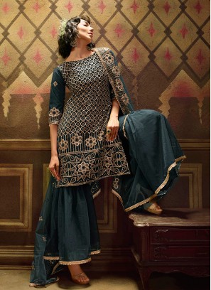 Brilliant Net Palazzo Salwar Kameez