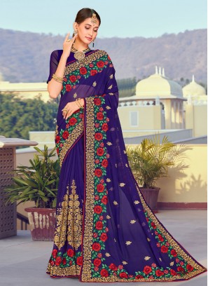 Brilliant Zari Georgette Trendy Saree