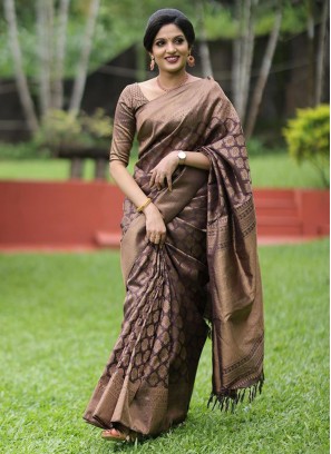 Brown Casual Contemporary Style Saree