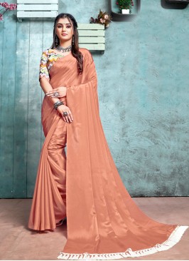 Brown Color Chiffon Party Wear Saree