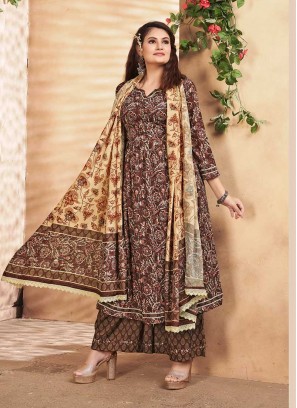 Brown Color Georgette Salwar Suit
