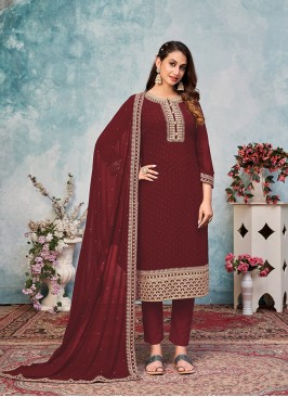 Brown Color Georgette Salwar Suit