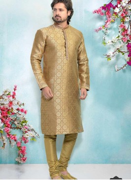 Brown Color Silk Kurta Pajama For Mens