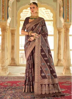 Brown Color Trendy Saree