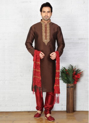 Brown Kurta Pajama For Sangeet Function