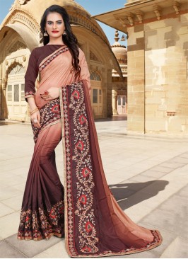 Brown Lace Festival Classic Saree