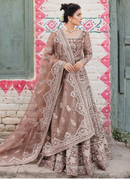 Brown Net Ceremonial Gown 