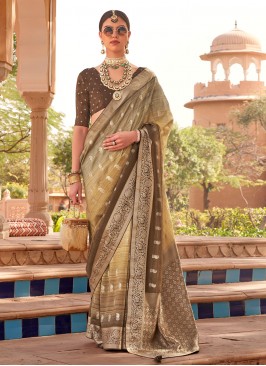 Brown Party Designer Saree