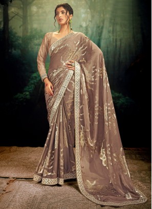 Brown Rangoli Saree