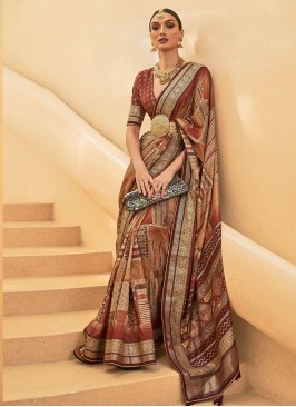Brown Silk Contemporary Style Saree