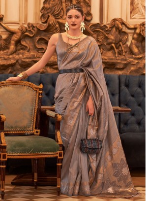 Brown Wedding Contemporary Saree