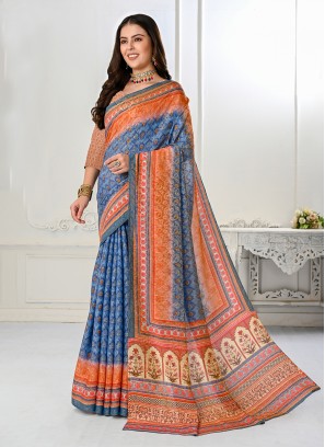 Capricious Digital Print Silk Contemporary Saree