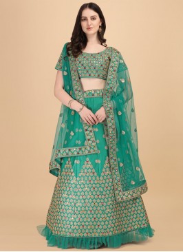 Capricious Mirror Satin Silk Trendy Lehenga Choli