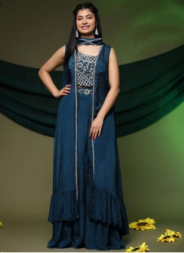 Capricious Teal Readymade Salwar Suit
