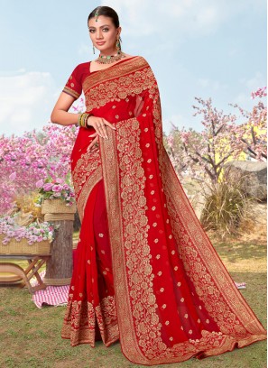 Capricious Zari Georgette Classic Saree