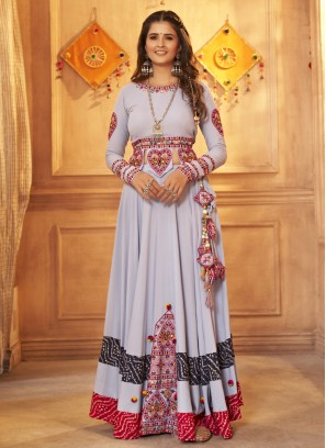 Captivating Embroidered Off White Viscose Readymade Lehenga Choli