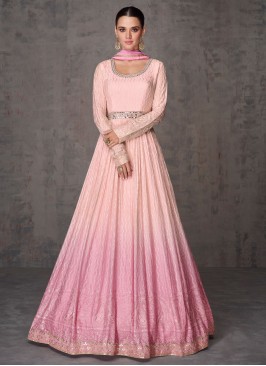 Captivating Mirror Georgette Readymade Gown