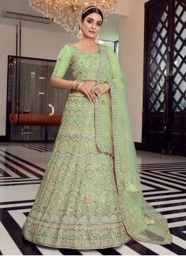 Captivating Zari Organza A Line Lehenga Choli