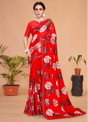 Catchy Contemporary Style Saree For Festival
