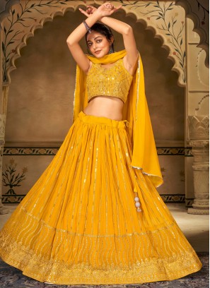 Catchy Embroidered Georgette Lehenga Choli