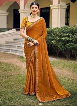 Catchy Mustard Contemporary Style Saree