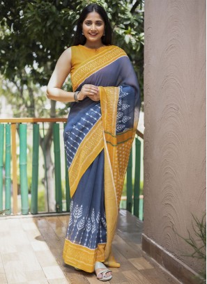 Celestial Digital Print Cotton Trendy Saree