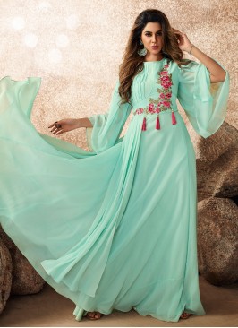 Celestial Embroidered Georgette Readymade Gown