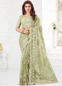 Celestial Sea Green Reception Traditional Saree