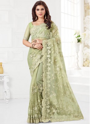 Celestial Sea Green Reception Traditional Saree