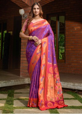 Charismatic Banarasi Silk Jacquard Work Trendy Saree