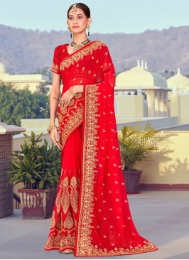 Charismatic Georgette Embroidered Saree