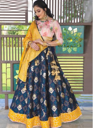 Charming Blue Color Festive Wear Designer Lehenga Choli