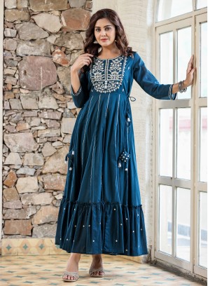 Charming Embroidered Readymade Gown