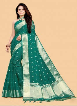 Charming Green Color Function Wear Silk Saree