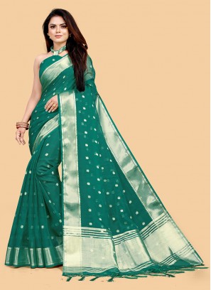 Charming Green Color Function Wear Silk Saree