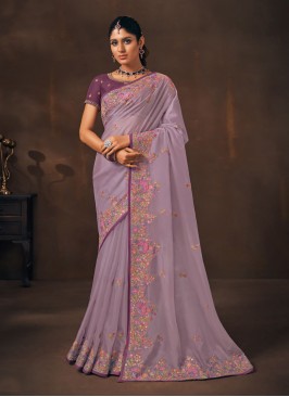 Charming Purple Festival Trendy Saree