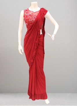 Charming Red Color Function Wear Saree