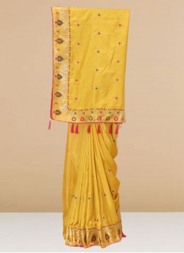 Charming Yellow Color Function Wear Designer Saree